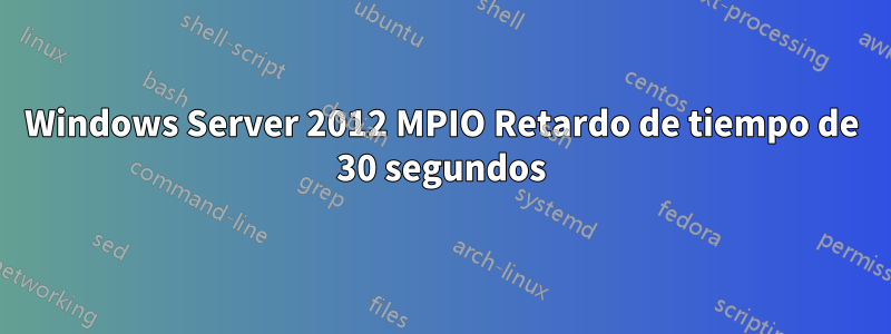 Windows Server 2012 MPIO Retardo de tiempo de 30 segundos