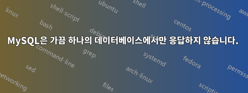 MySQL은 가끔 하나의 데이터베이스에서만 응답하지 않습니다.