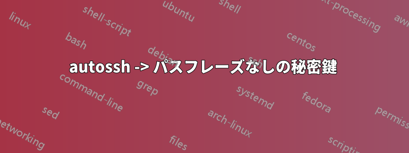 autossh -> パスフレーズなしの秘密鍵