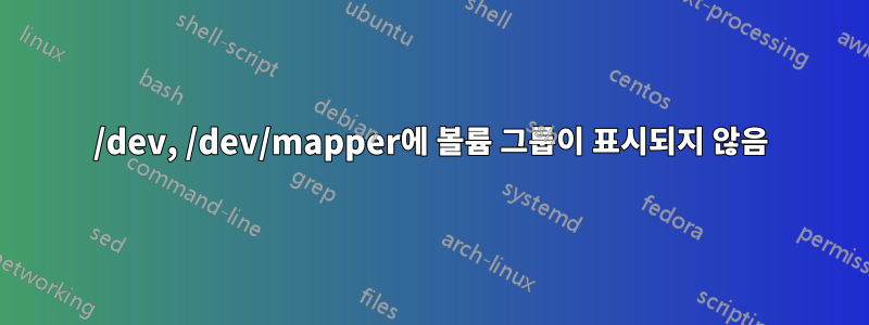 /dev, /dev/mapper에 볼륨 그룹이 표시되지 않음