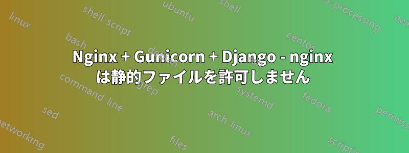 Nginx + Gunicorn + Django - nginx は静的ファイルを許可しません