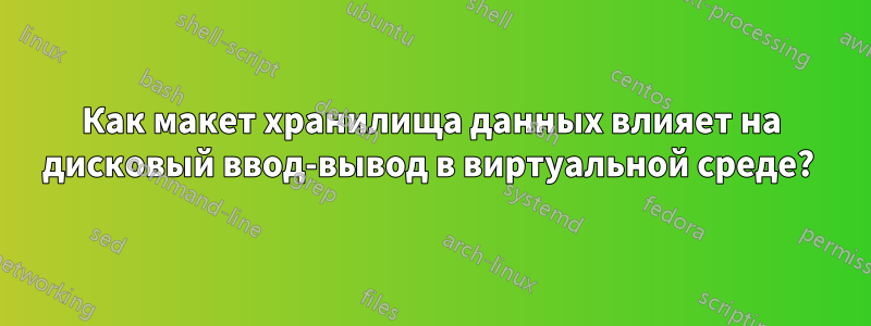 Как макет хранилища данных влияет на дисковый ввод-вывод в виртуальной среде? 