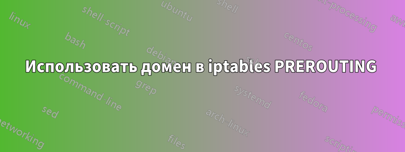 Использовать домен в iptables PREROUTING