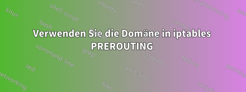 Verwenden Sie die Domäne in iptables PREROUTING