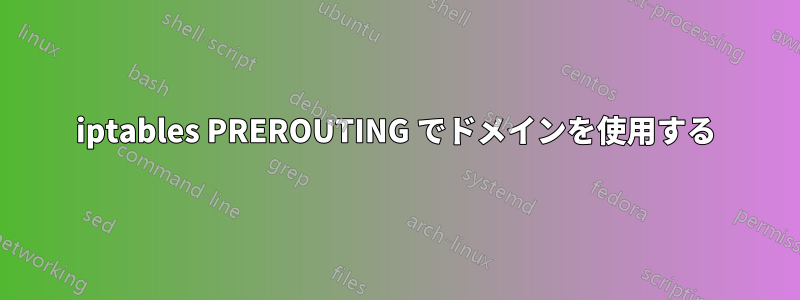 iptables PREROUTING でドメインを使用する