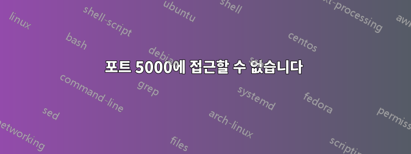 포트 5000에 접근할 수 없습니다