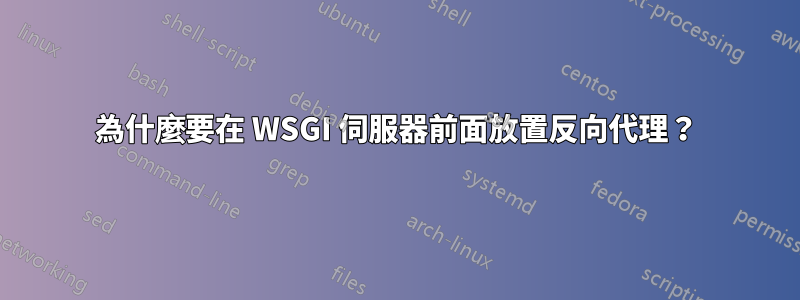 為什麼要在 WSGI 伺服器前面放置反向代理？