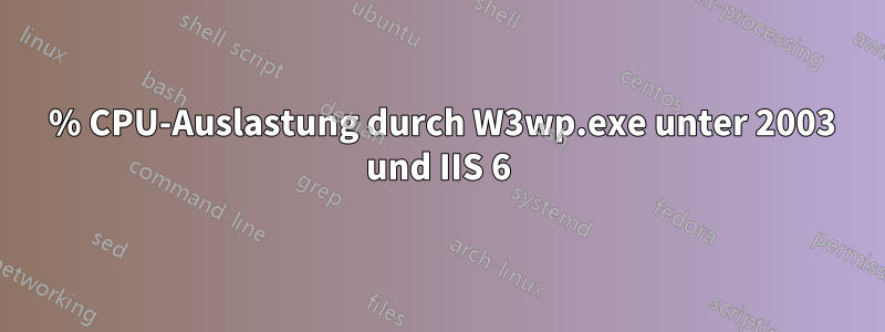 100 % CPU-Auslastung durch W3wp.exe unter 2003 und IIS 6