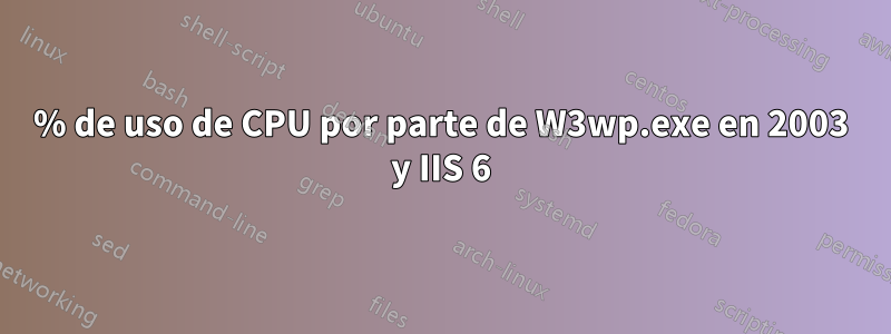 100% de uso de CPU por parte de W3wp.exe en 2003 y IIS 6