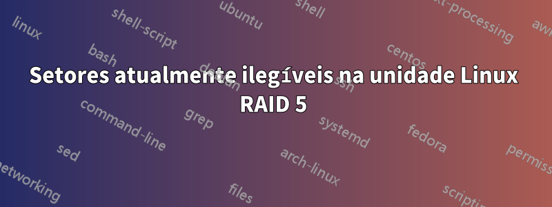 Setores atualmente ilegíveis na unidade Linux RAID 5