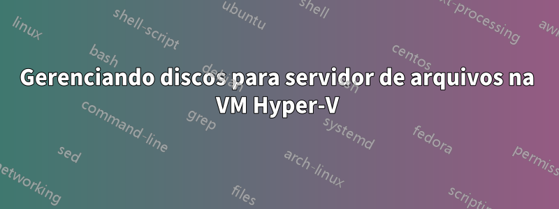 Gerenciando discos para servidor de arquivos na VM Hyper-V