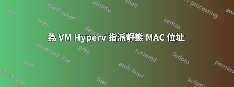 為 VM Hyperv 指派靜態 MAC 位址