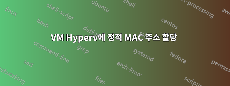 VM Hyperv에 정적 MAC 주소 할당