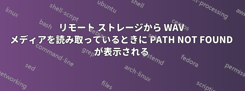 リモート ストレージから WAV メディアを読み取っているときに PATH NOT FOUND が表示される