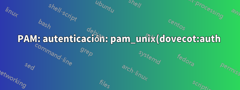 PAM: autenticación: pam_unix(dovecot:auth): error de autenticación;