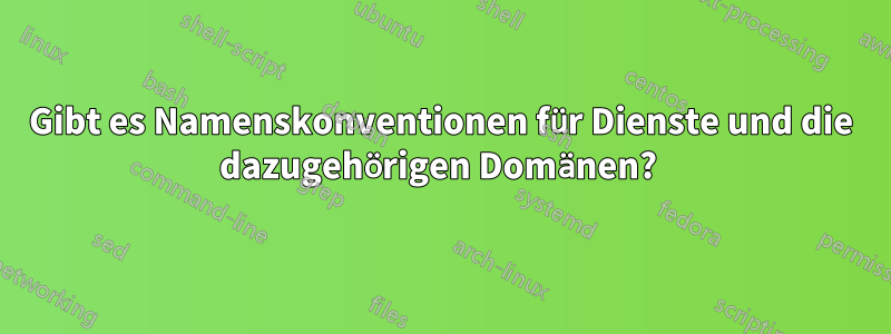 Gibt es Namenskonventionen für Dienste und die dazugehörigen Domänen? 