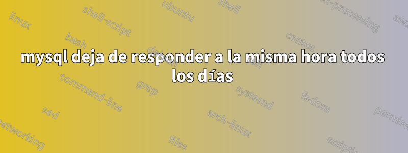 mysql deja de responder a la misma hora todos los días