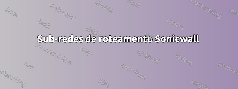 Sub-redes de roteamento Sonicwall