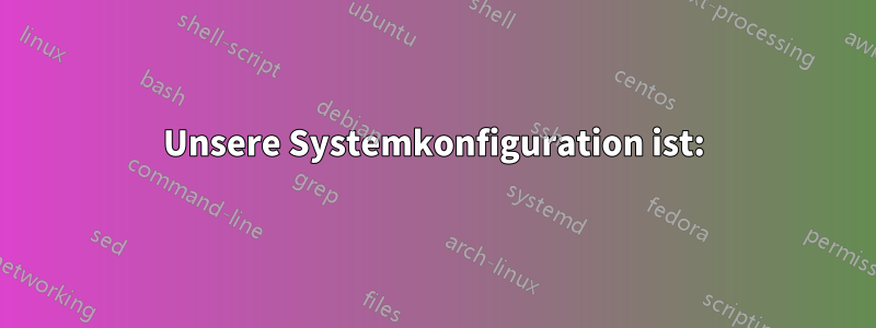 Unsere Systemkonfiguration ist: