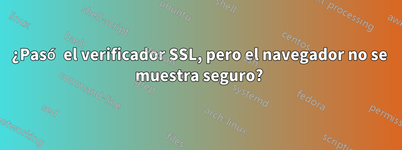 ¿Pasó el verificador SSL, pero el navegador no se muestra seguro?