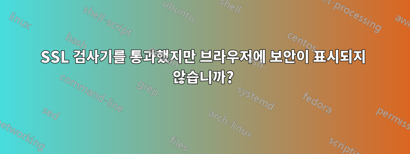 SSL 검사기를 통과했지만 브라우저에 보안이 표시되지 않습니까?