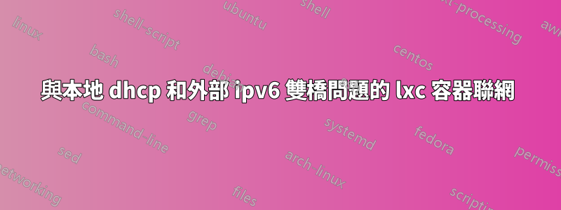 與本地 dhcp 和外部 ipv6 雙橋問題的 lxc 容器聯網