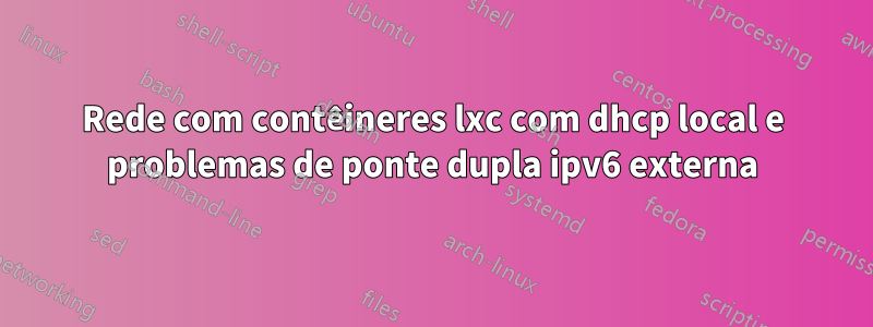 Rede com contêineres lxc com dhcp local e problemas de ponte dupla ipv6 externa