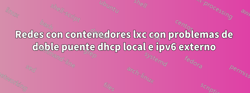 Redes con contenedores lxc con problemas de doble puente dhcp local e ipv6 externo