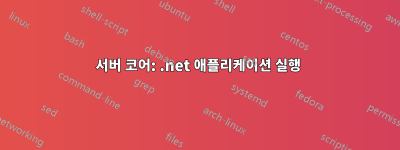 서버 코어: .net 애플리케이션 실행