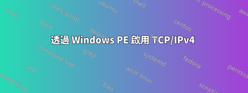 透過 Windows PE 啟用 TCP/IPv4