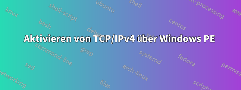 Aktivieren von TCP/IPv4 über Windows PE