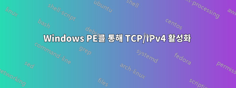 Windows PE를 통해 TCP/IPv4 활성화