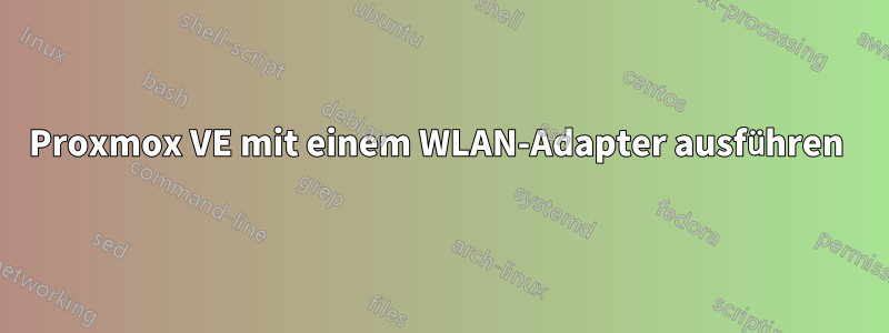 Proxmox VE mit einem WLAN-Adapter ausführen 