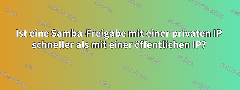 Ist eine Samba-Freigabe mit einer privaten IP schneller als mit einer öffentlichen IP?