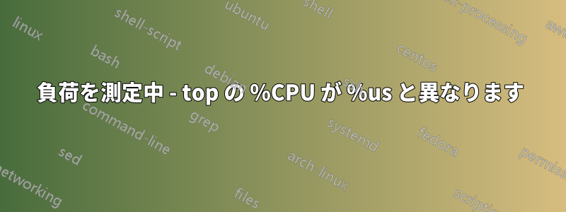 負荷を測定中 - top の %CPU が %us と異なります