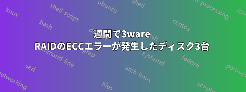 2週間で3ware RAIDのECCエラーが発生したディスク3台