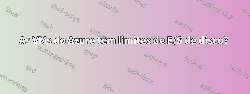 As VMs do Azure têm limites de E/S de disco?