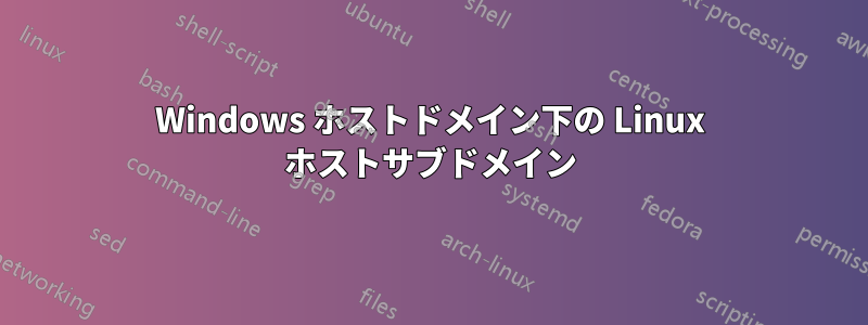 Windows ホストドメイン下の Linux ホストサブドメイン