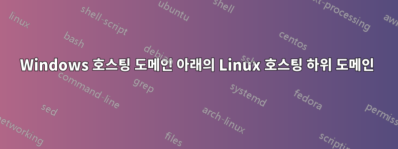 Windows 호스팅 도메인 아래의 Linux 호스팅 하위 도메인