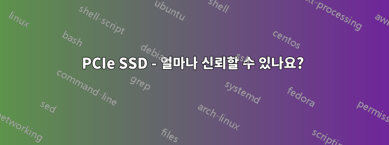 PCIe SSD - 얼마나 신뢰할 수 있나요?