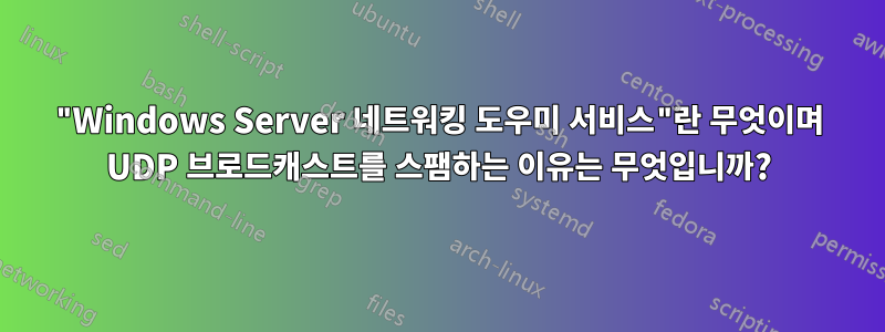 "Windows Server 네트워킹 도우미 서비스"란 무엇이며 UDP 브로드캐스트를 스팸하는 이유는 무엇입니까?