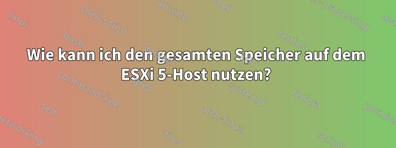 Wie kann ich den gesamten Speicher auf dem ESXi 5-Host nutzen?