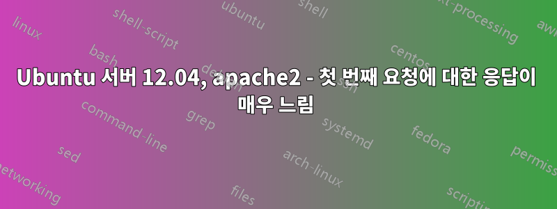 Ubuntu 서버 12.04, apache2 - 첫 번째 요청에 대한 응답이 매우 느림