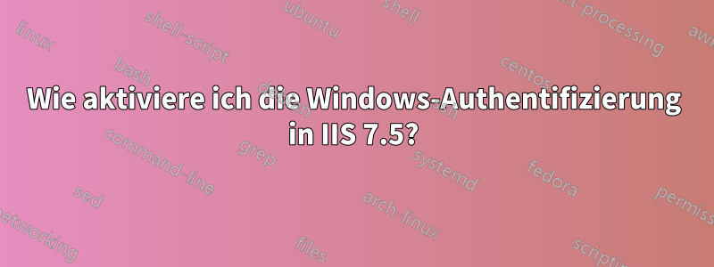 Wie aktiviere ich die Windows-Authentifizierung in IIS 7.5?