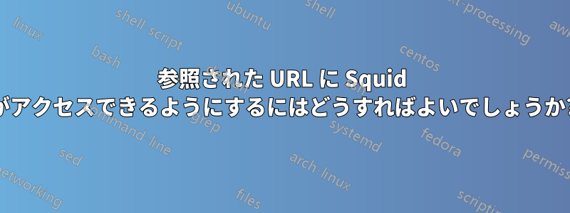 参照された URL に Squid がアクセスできるようにするにはどうすればよいでしょうか?