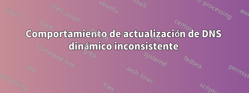 Comportamiento de actualización de DNS dinámico inconsistente