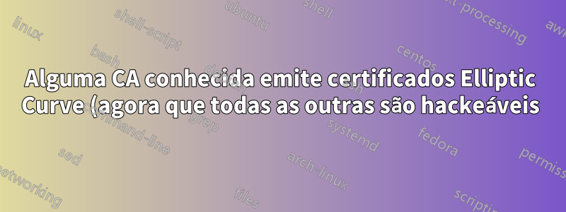 Alguma CA conhecida emite certificados Elliptic Curve (agora que todas as outras são hackeáveis)?