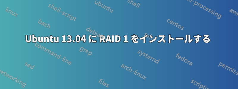 Ubuntu 13.04 に RAID 1 をインストールする