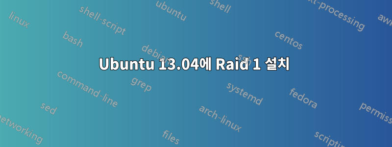 Ubuntu 13.04에 Raid 1 설치