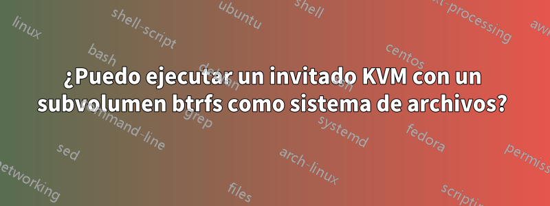 ¿Puedo ejecutar un invitado KVM con un subvolumen btrfs como sistema de archivos?